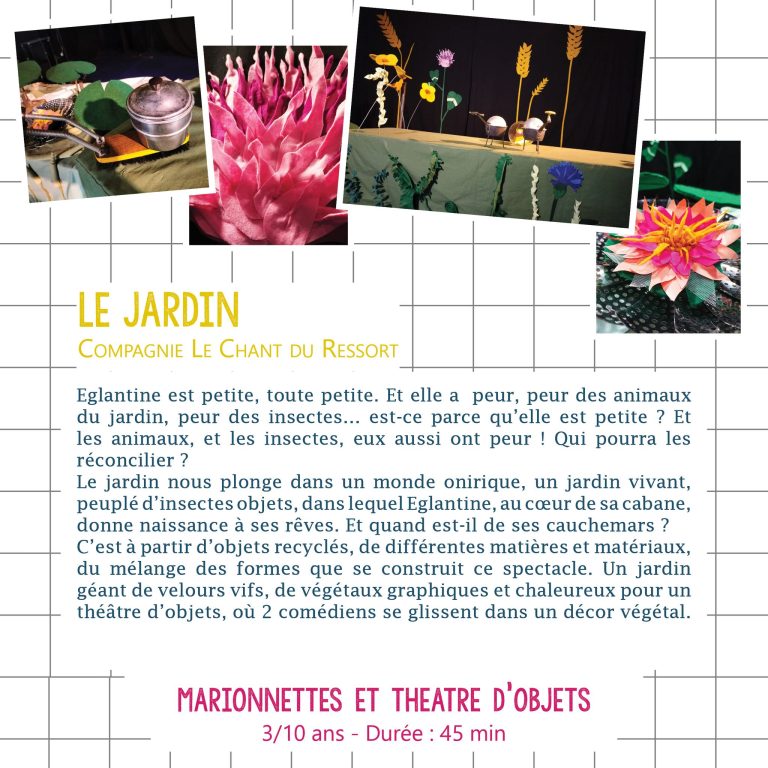 Spectacle jeune public marionnettes et théâtre d’objets “Le Jardin”...