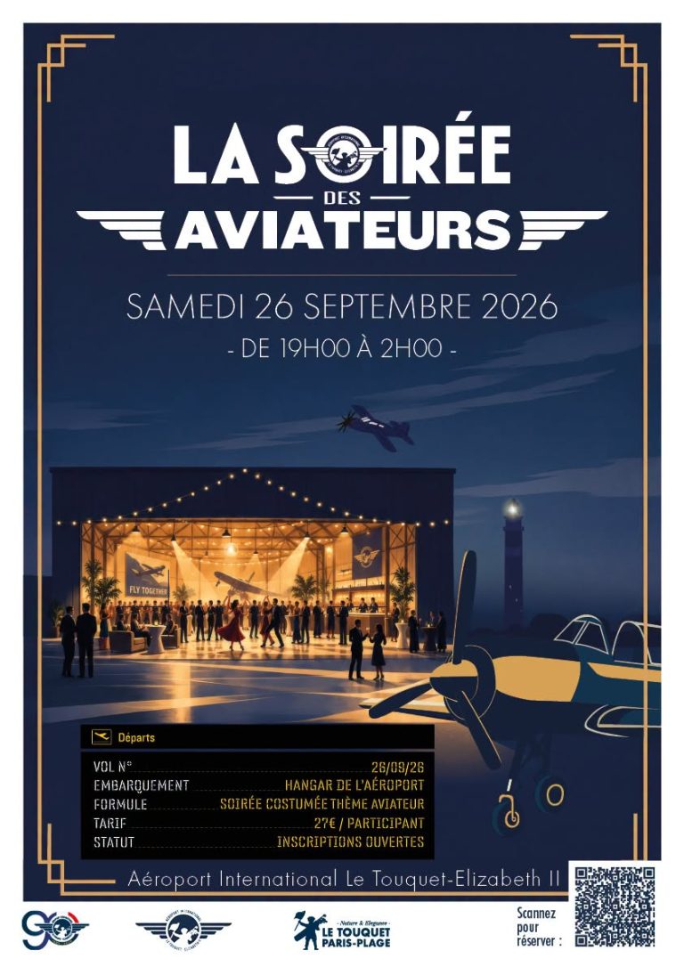 Une soirée costumée sur le thème de l’aviation dans le hangar de l’Aéroport Inte...