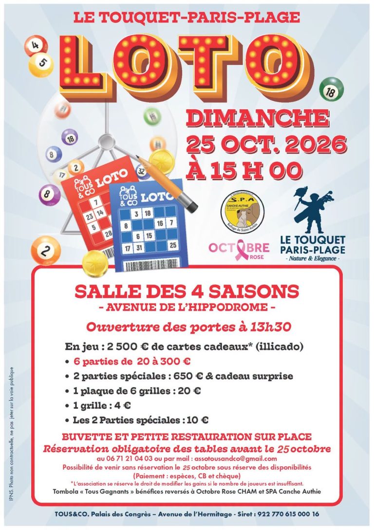 Le grand loto de l'association touquettoise "Tous & Co" c'est dans une semaine !...